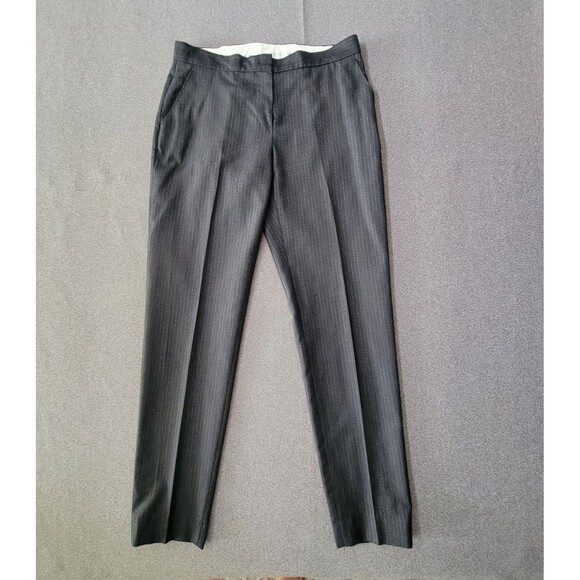 Max Mara Size 12 Black Grey Wool Blend Trouser Pants 849 - Picture 1 of 10